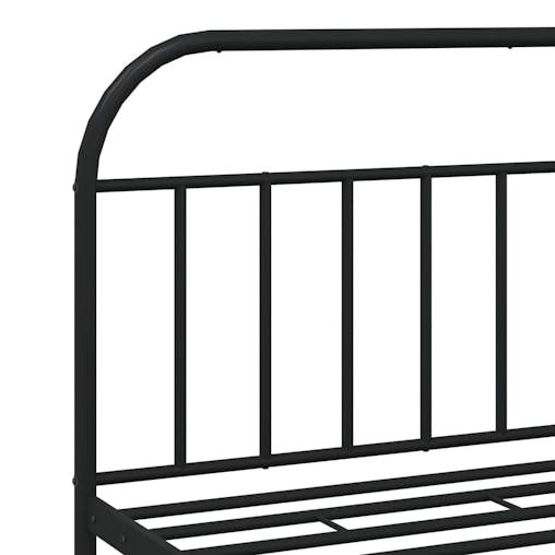 NNEVL Metal Bed Frame with Headboard and Footboard Black 183x203 cm King