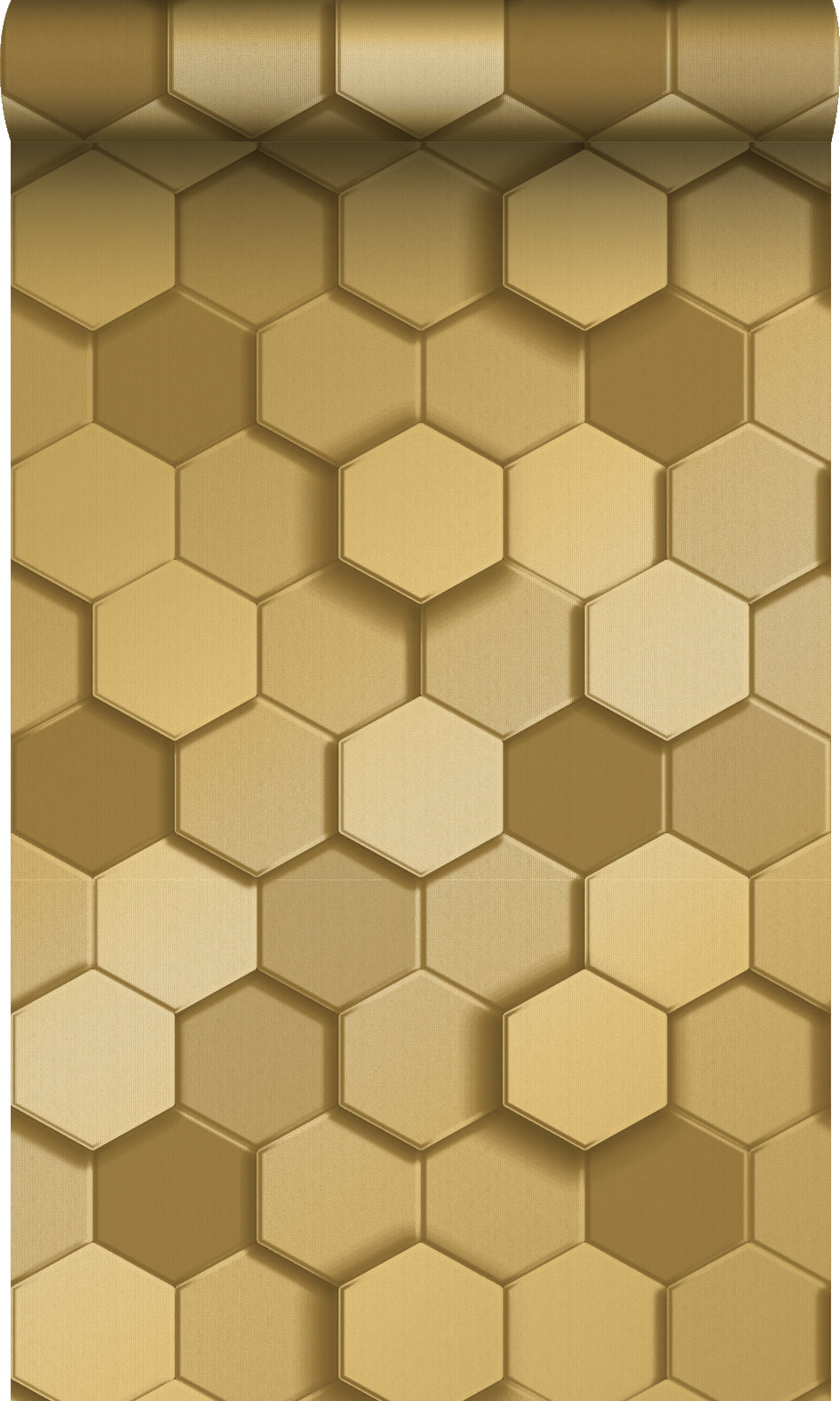 Origin Wallcoverings behang 3d hexagon motief goud - 53 cm x 10.05 m - 347971