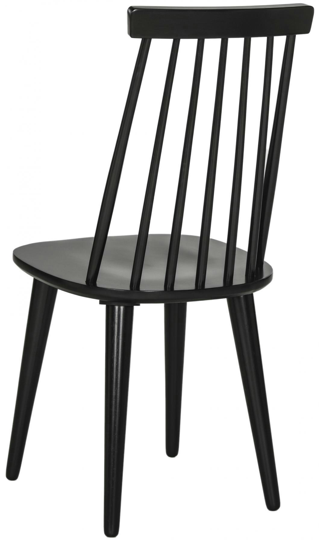 VELA - Chaises de salle à manger Bois d'hévéa en Noir, 55 X 50 X 90 cm