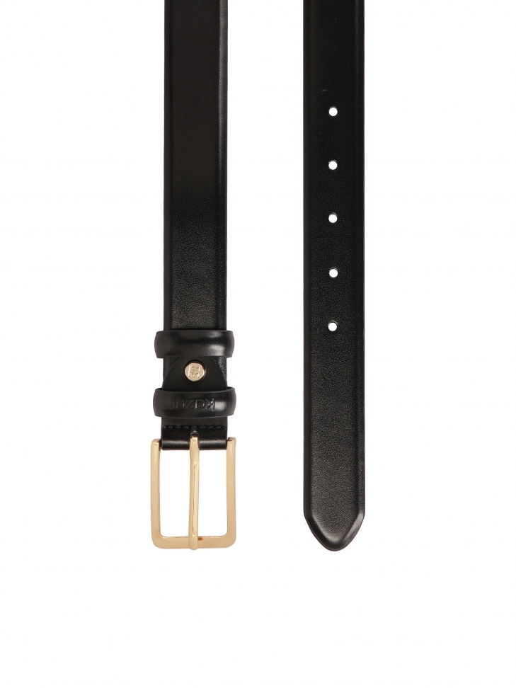 Classic black belt with gold buckle