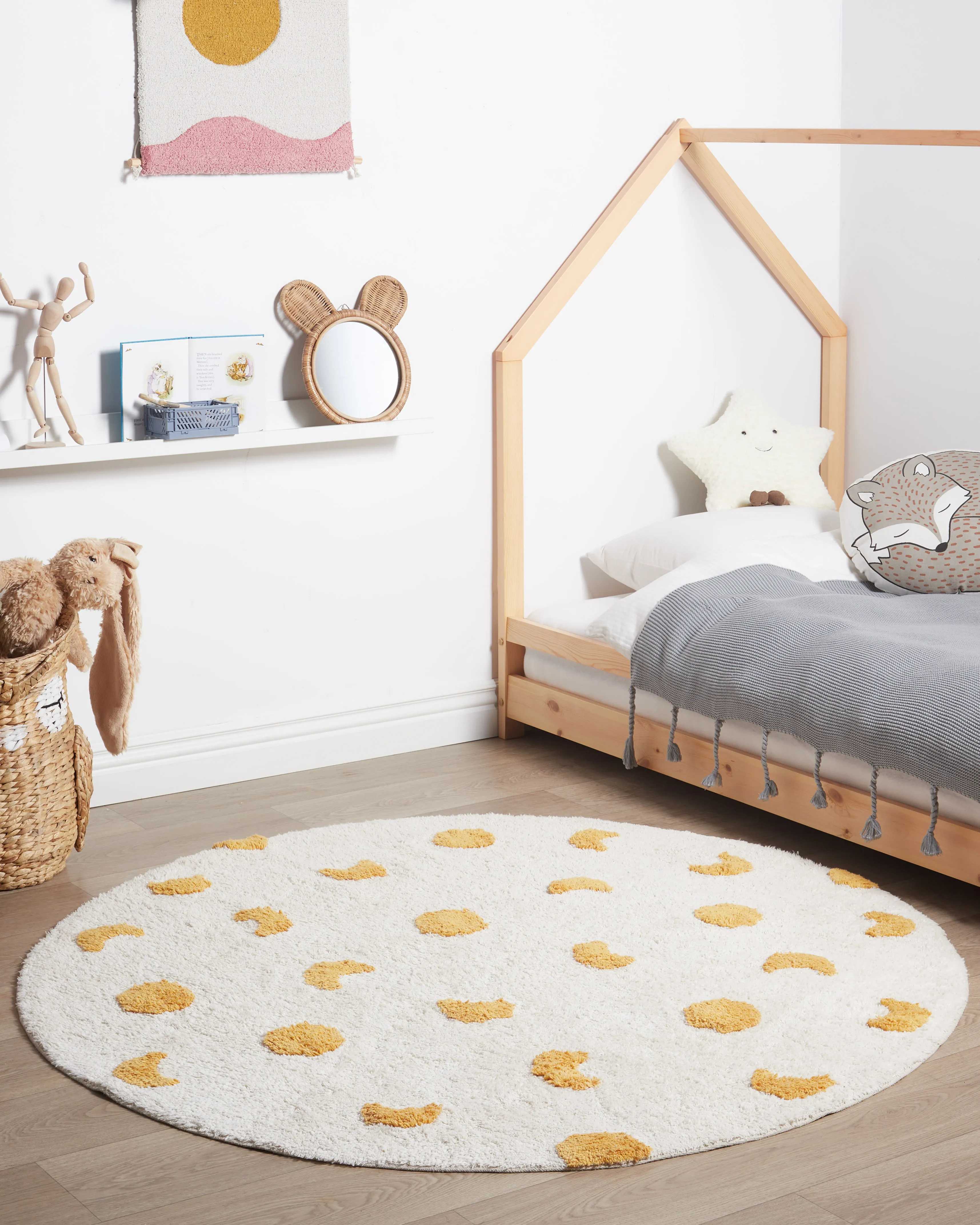 Kids Rug LOTI Beige ? 140 cm Cotton