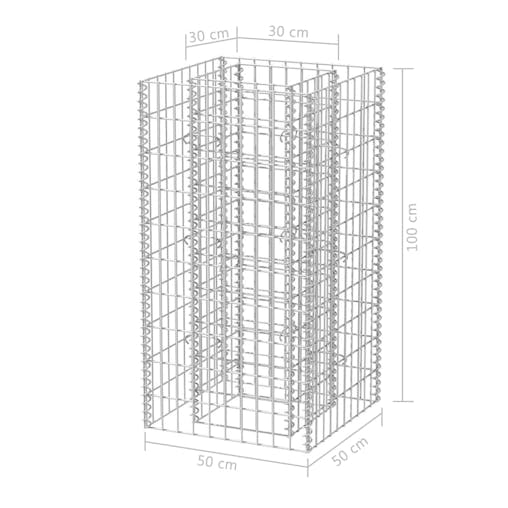 NNEVL Gabion Raised Bed Steel 50x50x100 cm
