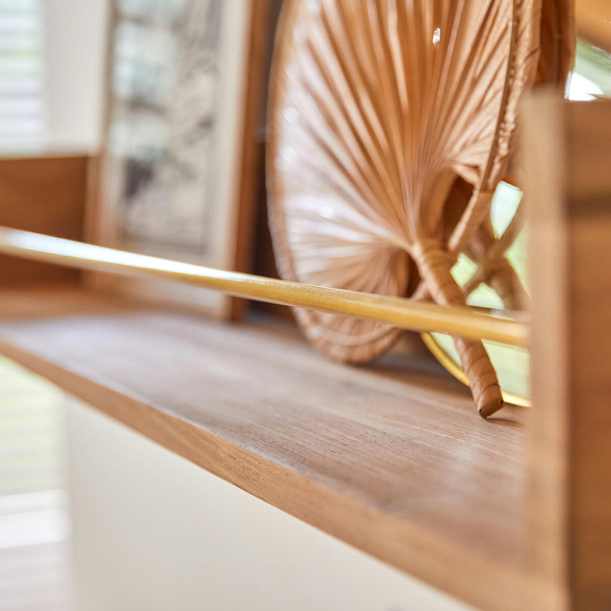 SASHA - Etagère murale enfant en teck massif 100 cm