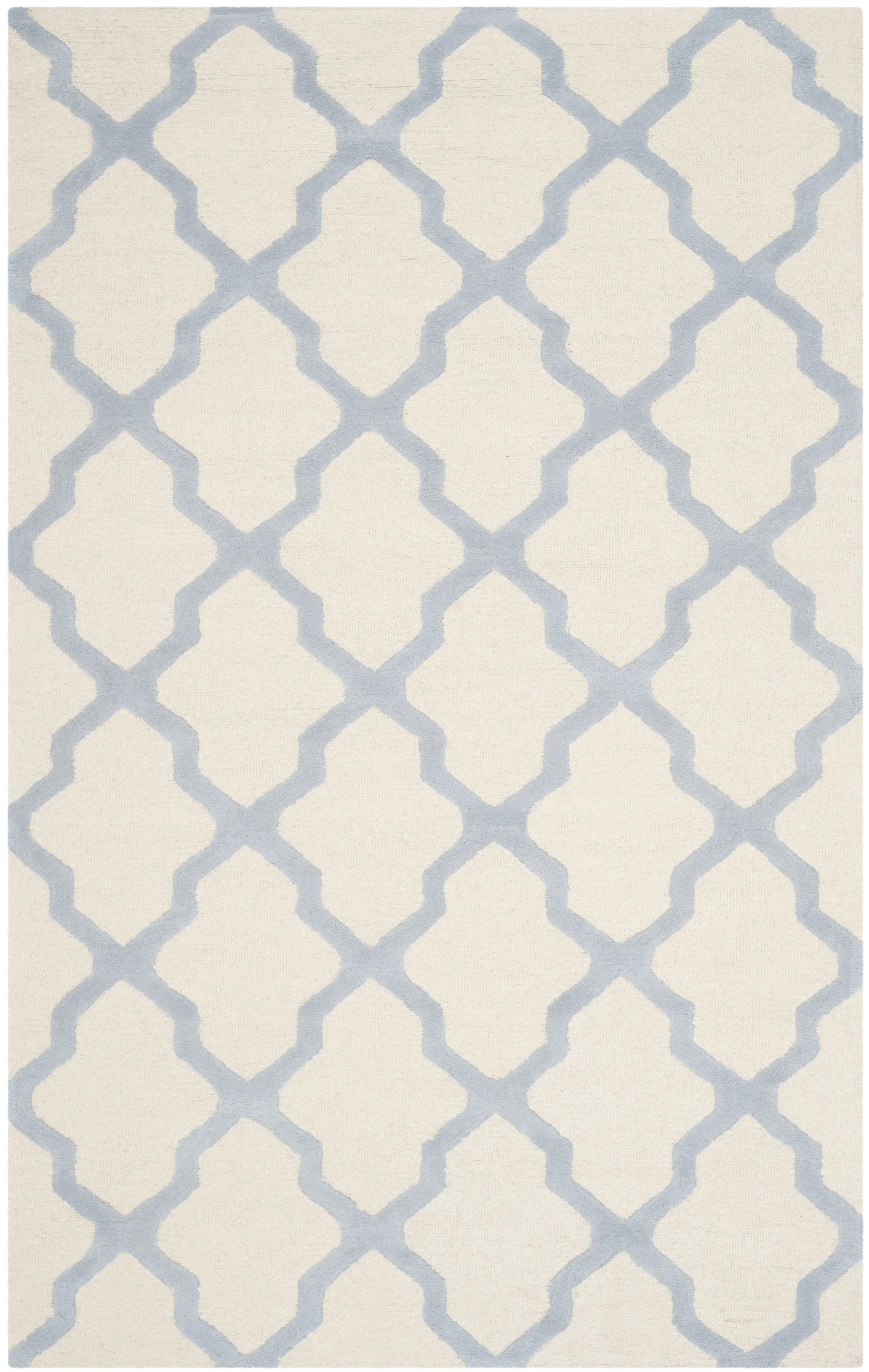 CAMBRIDGE - Tapis de salon interieur en ivoire & bleu clair, 122 x 183 cm