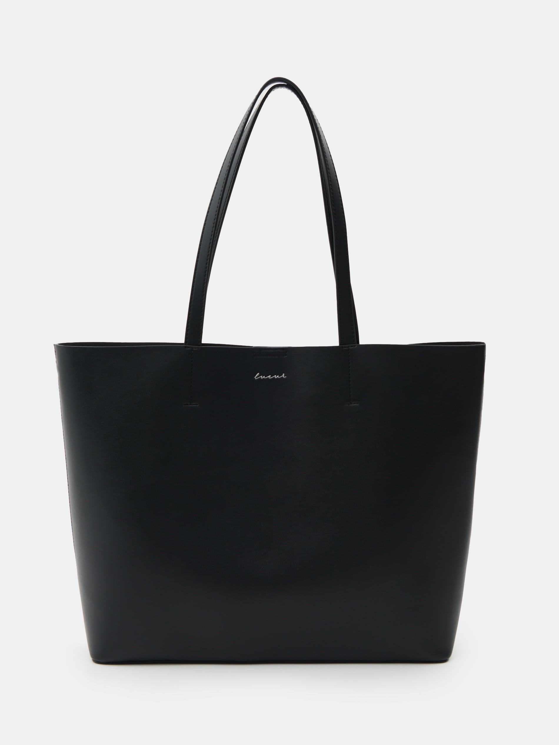 Torba shopper z kosmetyczką, z imitacji skóry