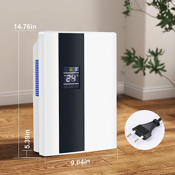 Déshumidificateur 2000 ml avec télécommande, minuterie 24 h, nettoyage UV et mode veille (blanc)