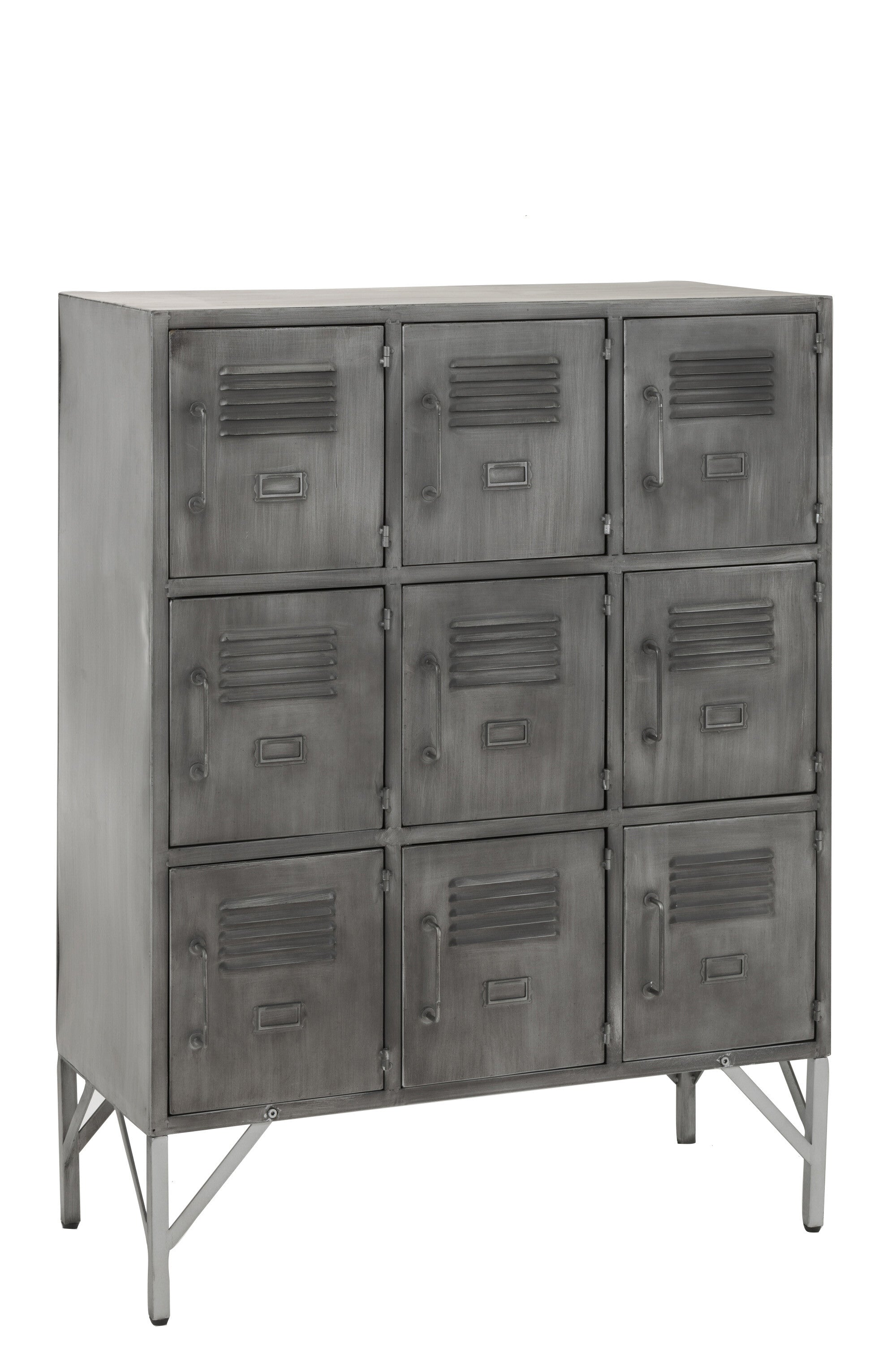 J-Line kast - 9 deuren - metaal - zilver