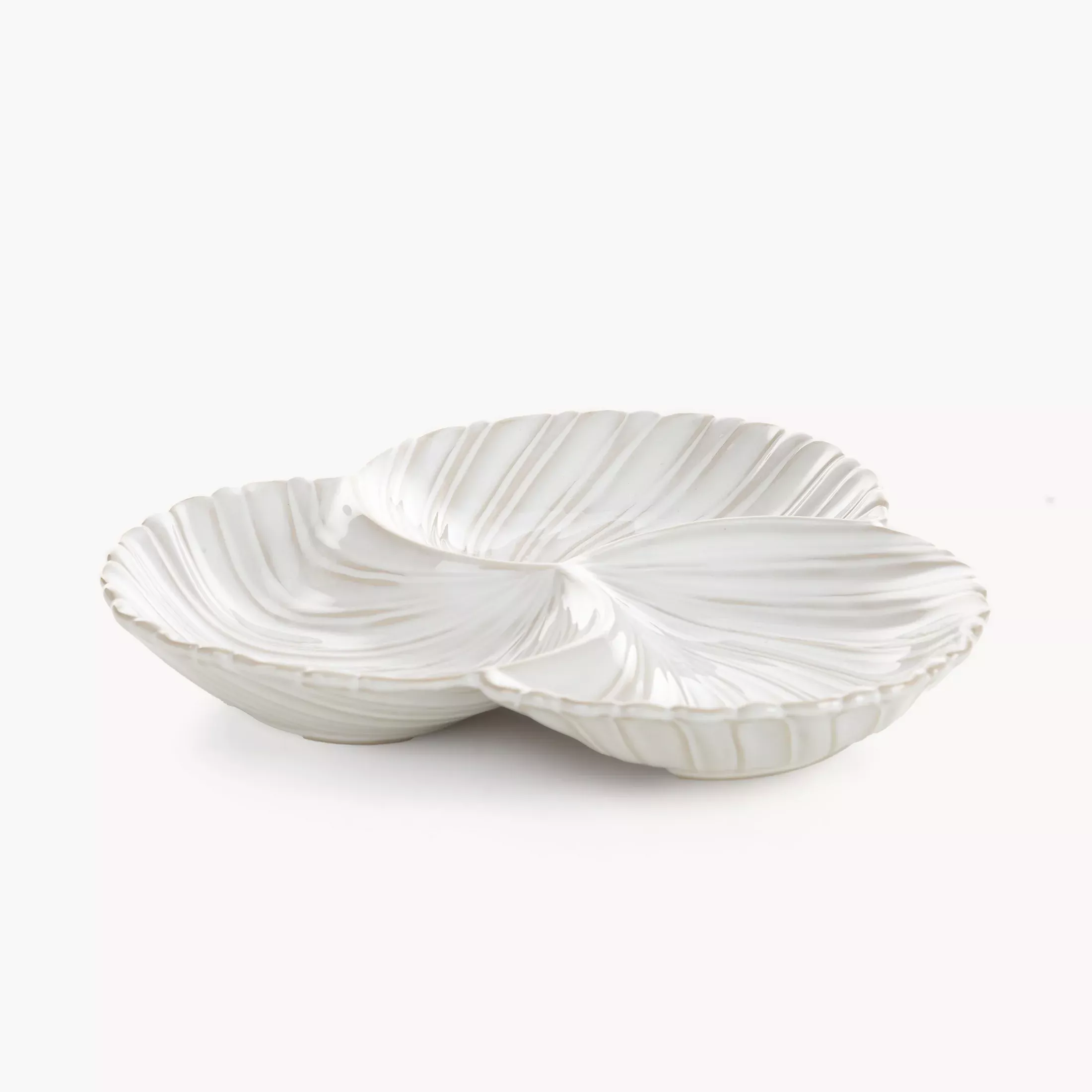 Miseczki ceramiczne dekoracyjne kremowe z przecieranym wzorem w stylu eko 25x25x4 cm AVRIL