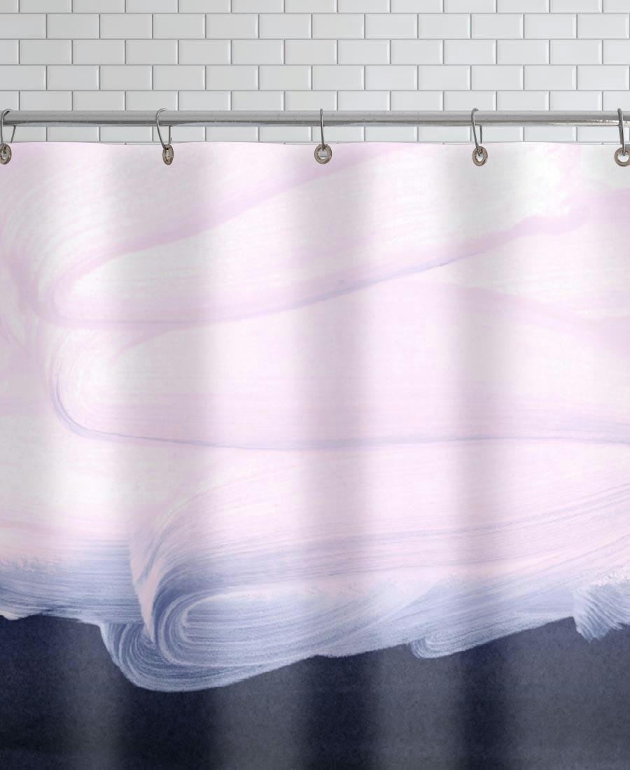 PINK & BLUE - Rideau de douche en polyester en bleu & rose 150x200