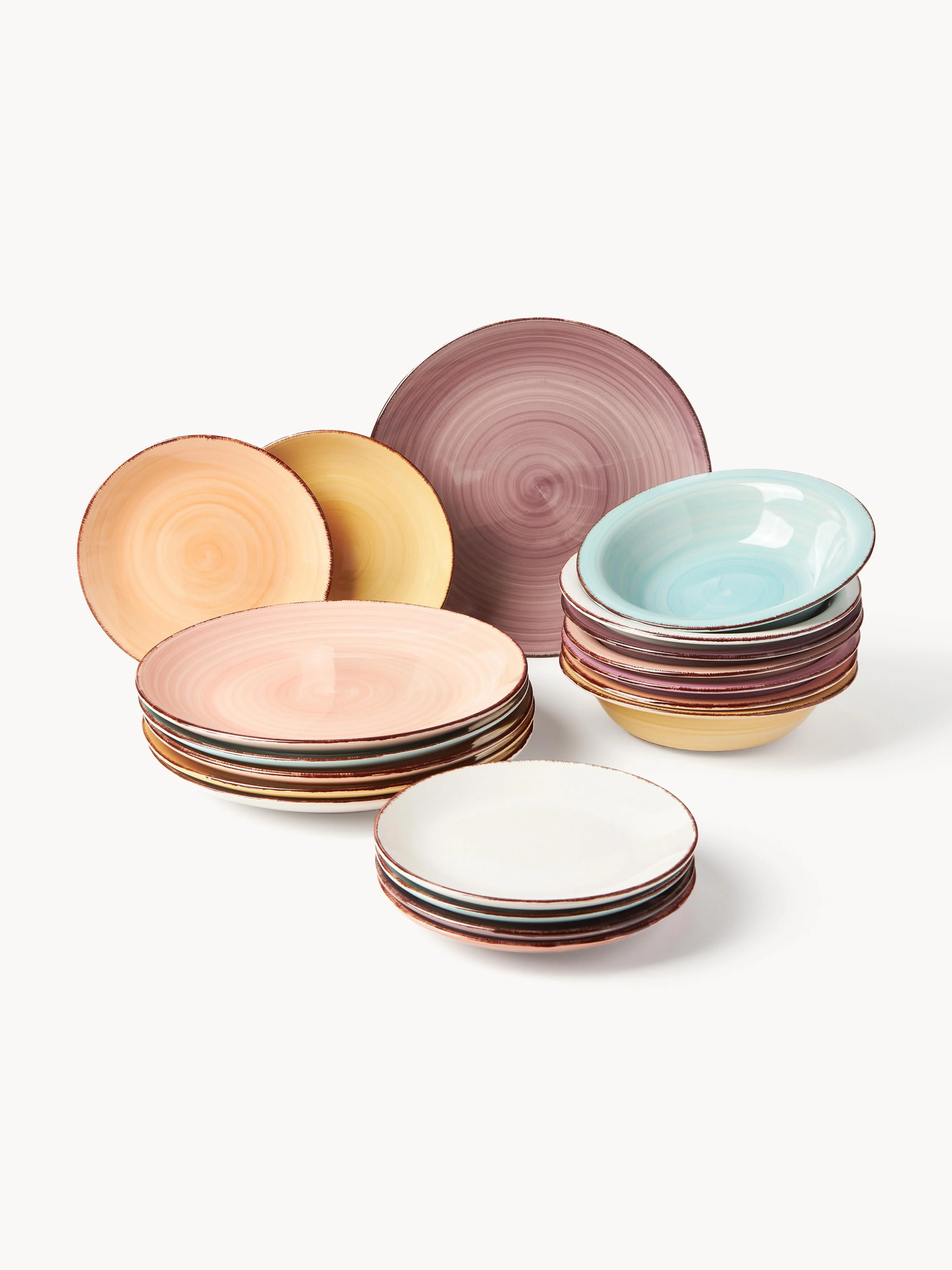 Handbemaltes Geschirr-Set Baita, 6 Personen, 18er-Set