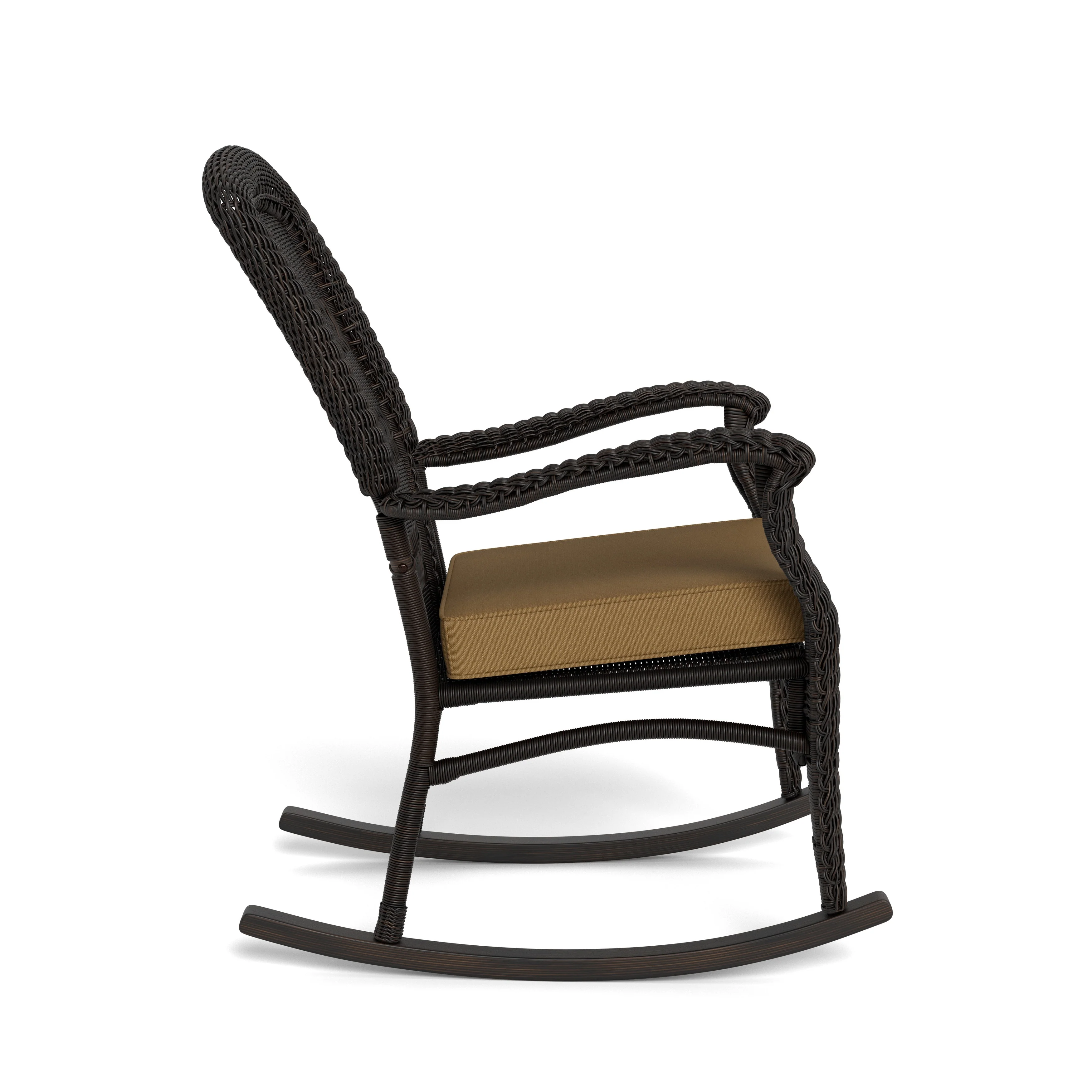 Portside Dark Roast Outdoor Rocking Chair with Cushion