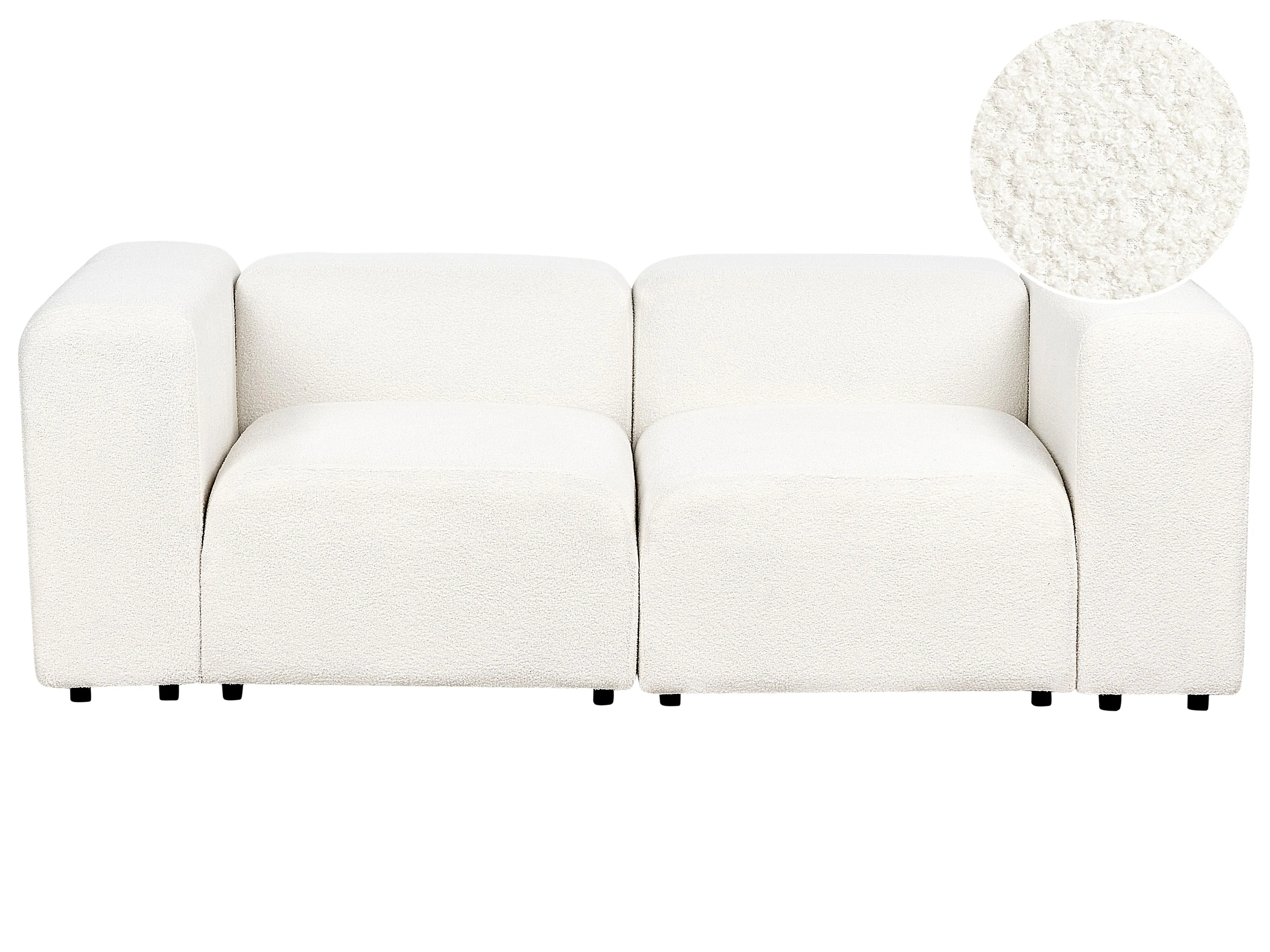 Modular Sofa 2 Seater FALSTERBO Boucle White