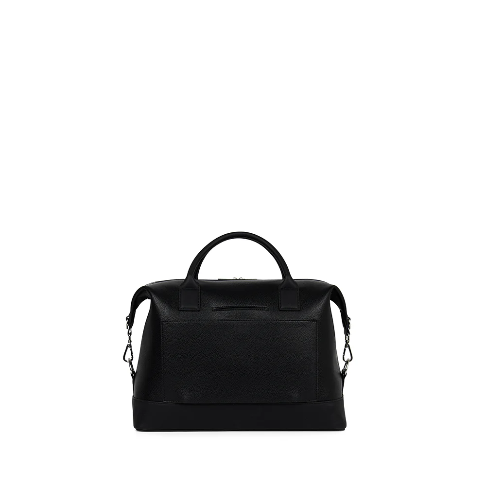 The Mae - Small Black Vegan Leather Travel Bag