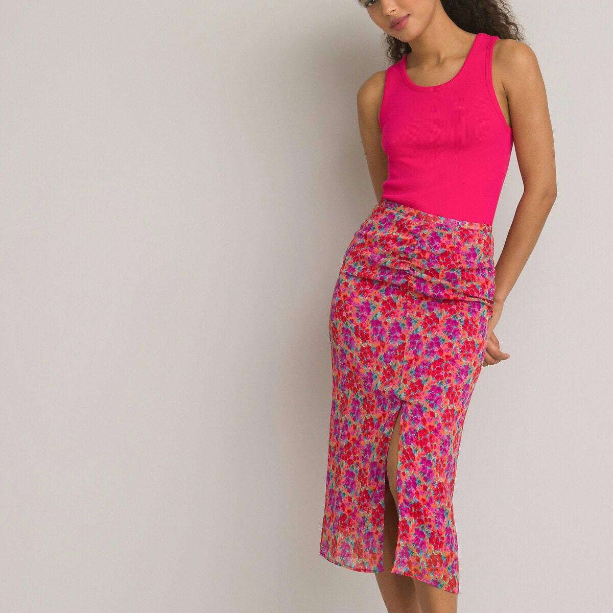 Jupe longue, imprimé floral
