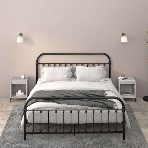 NNEVL Bedside Cabinets 2 pcs Grey Sonoma 40x35x50 cm
