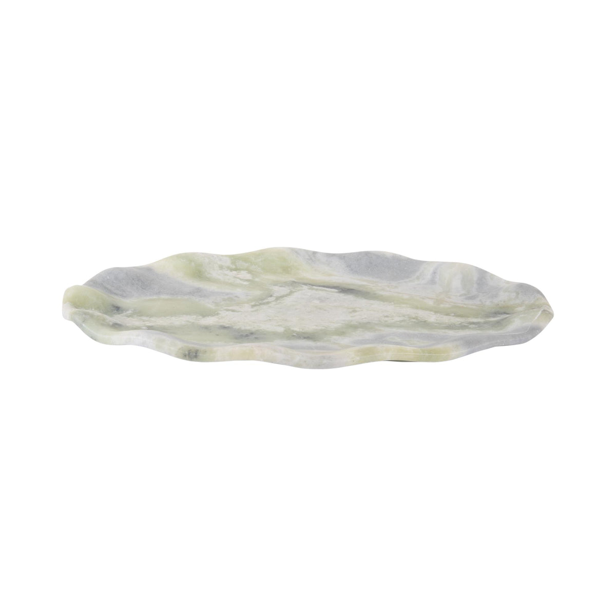 Present Time dienblad Waved Oval Groot - Himalaya groen - groen - 40x25x3cm