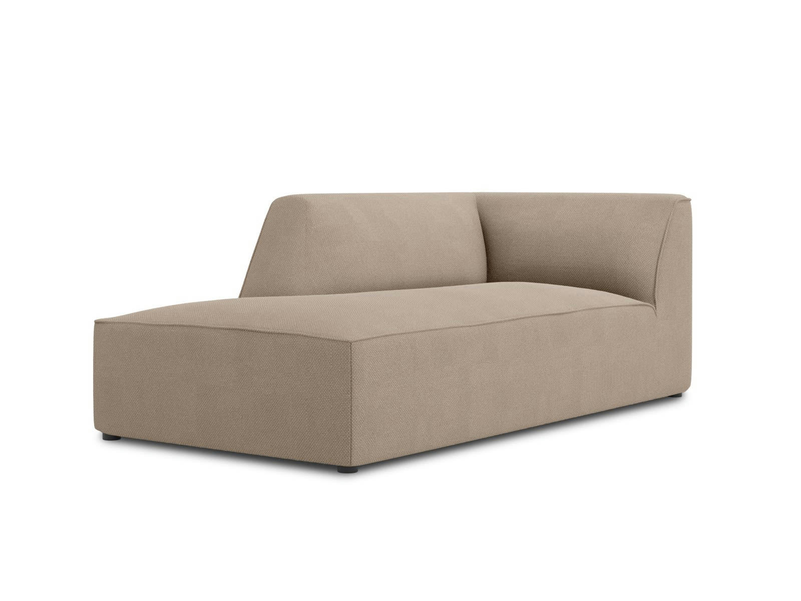 RUBY - Méridienne gauche 1 place en tissu structurel beige foncé