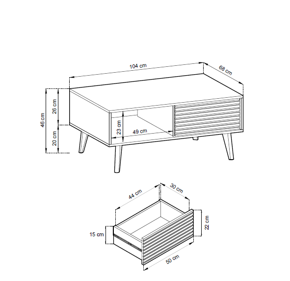 Stolik kawowy WILLOW L104
