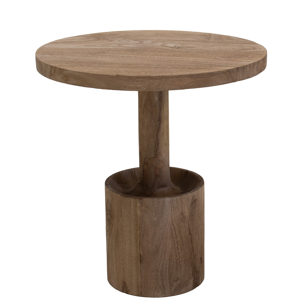 Giga Meubel Bijzettafel Stacy - Rond - Naturel - Mangohout - Ø45cm