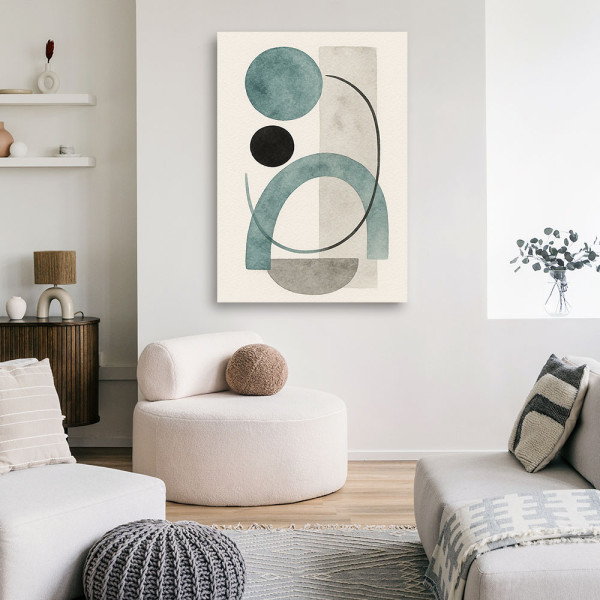 Feeby Obraz do salonu sypialni, Geometryczne Kształty Akwarela 40x60