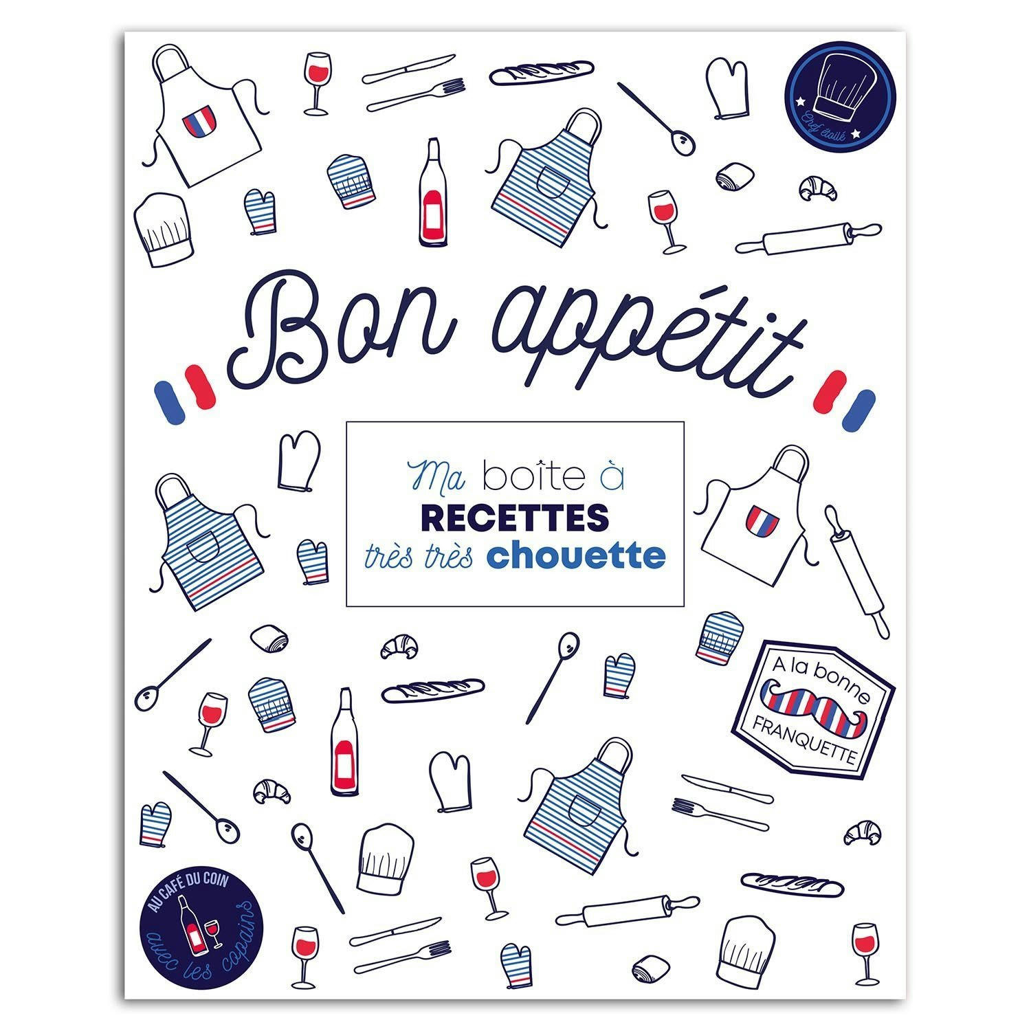 - Kit papeterie ma boîte à recettes motif frenchy