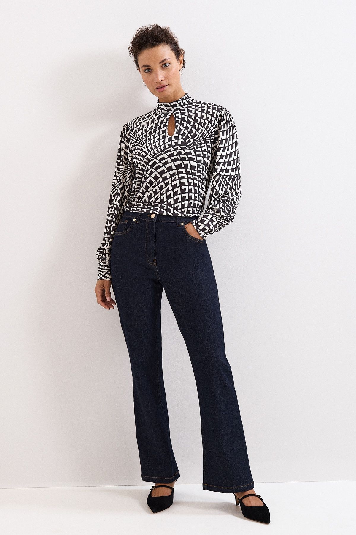 Phase Eight Isla Printed Keyhole Detail Blouse