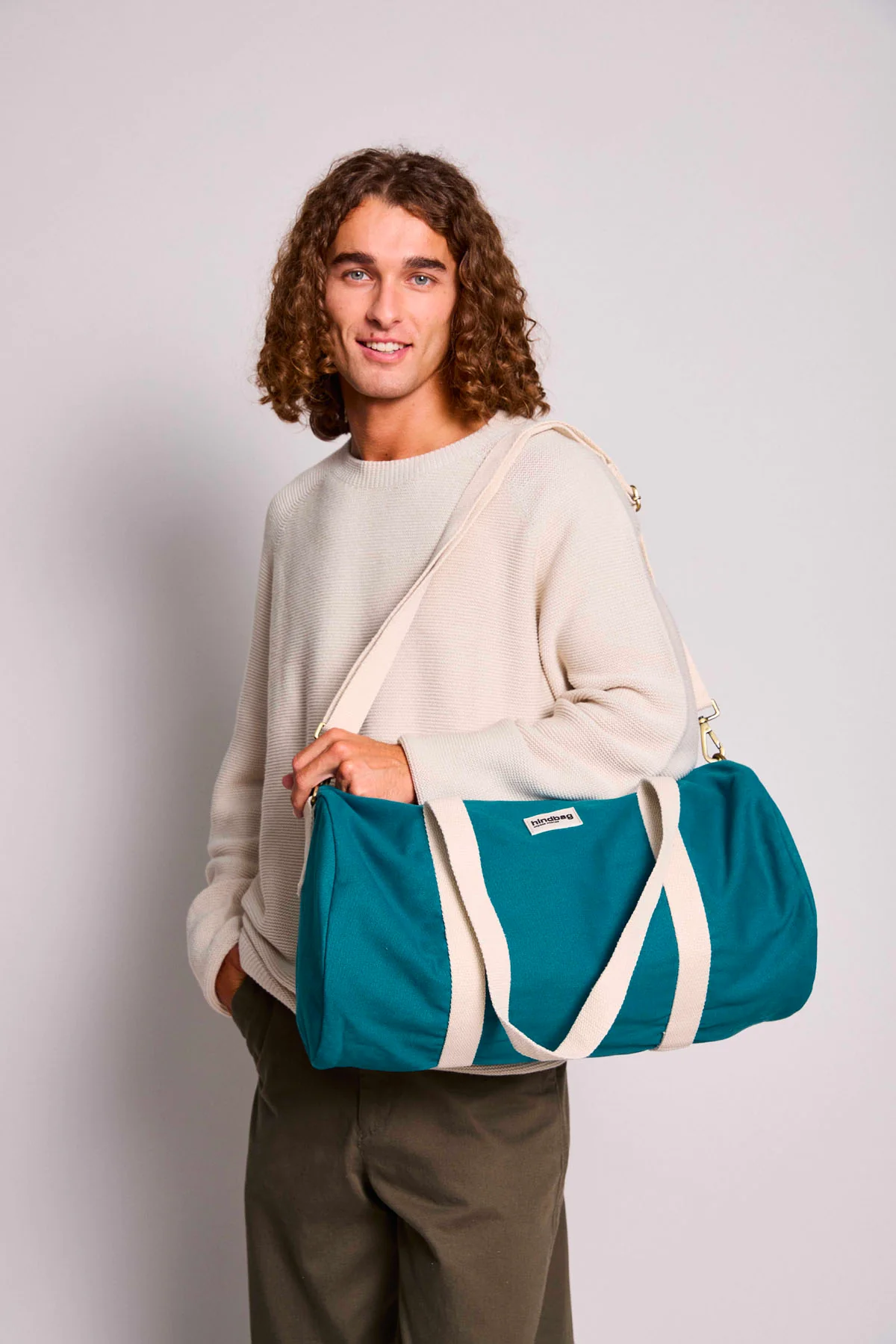 Sac polochon Simon Bleu paon