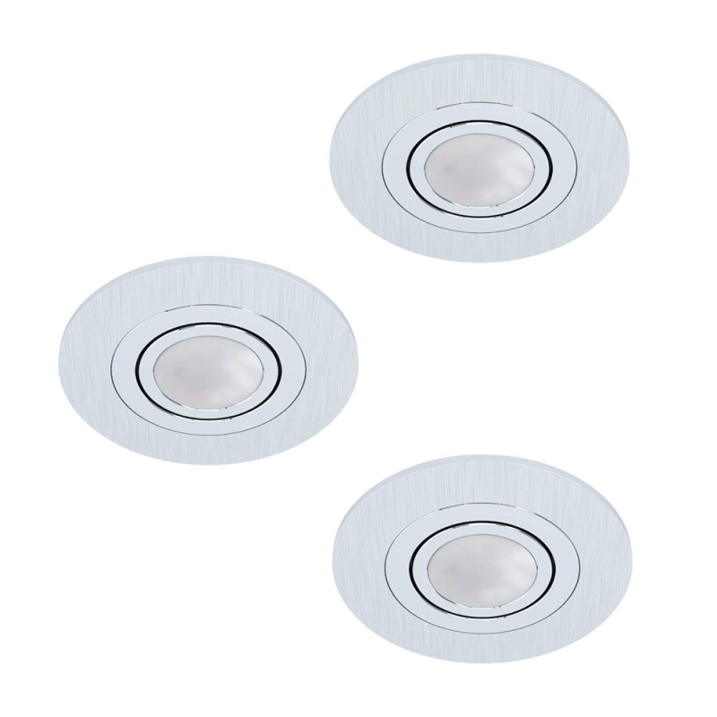 Spot encastrable LED Areito aluminium brossé Ø 10 cm GU10 3 x 4,6 W EGLO