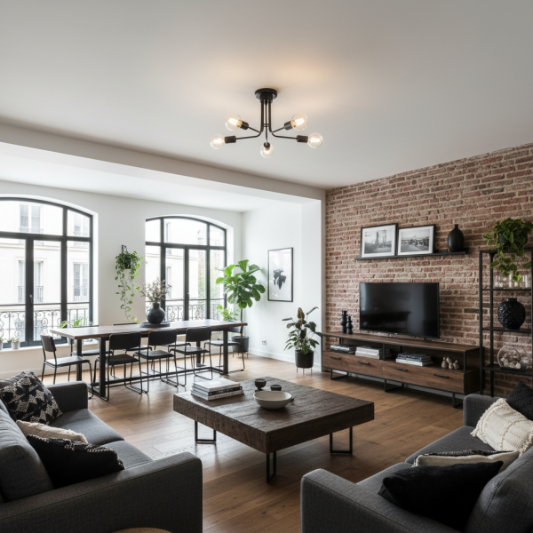 Lampa wisząca czarna EDYLIT loft 5xE27 FRIDA NEGRO 11-410