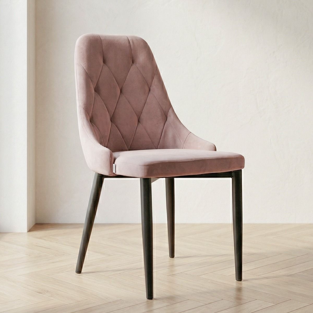 Krzesło LOUIS QUILTER welurowe różowe 46,5x58x88 cm