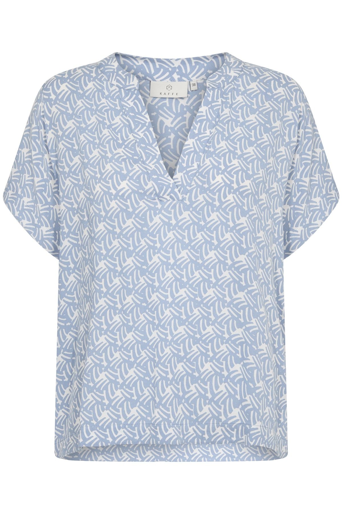 Kaffe Ano Short Sleeve Notch Neck Blouse