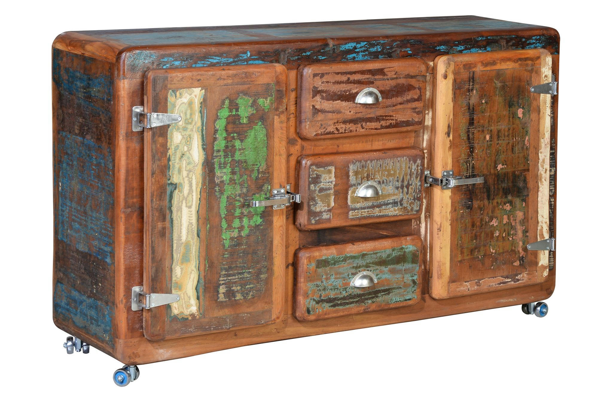 FRIDGE - Buffet en bois recyclé multicolore