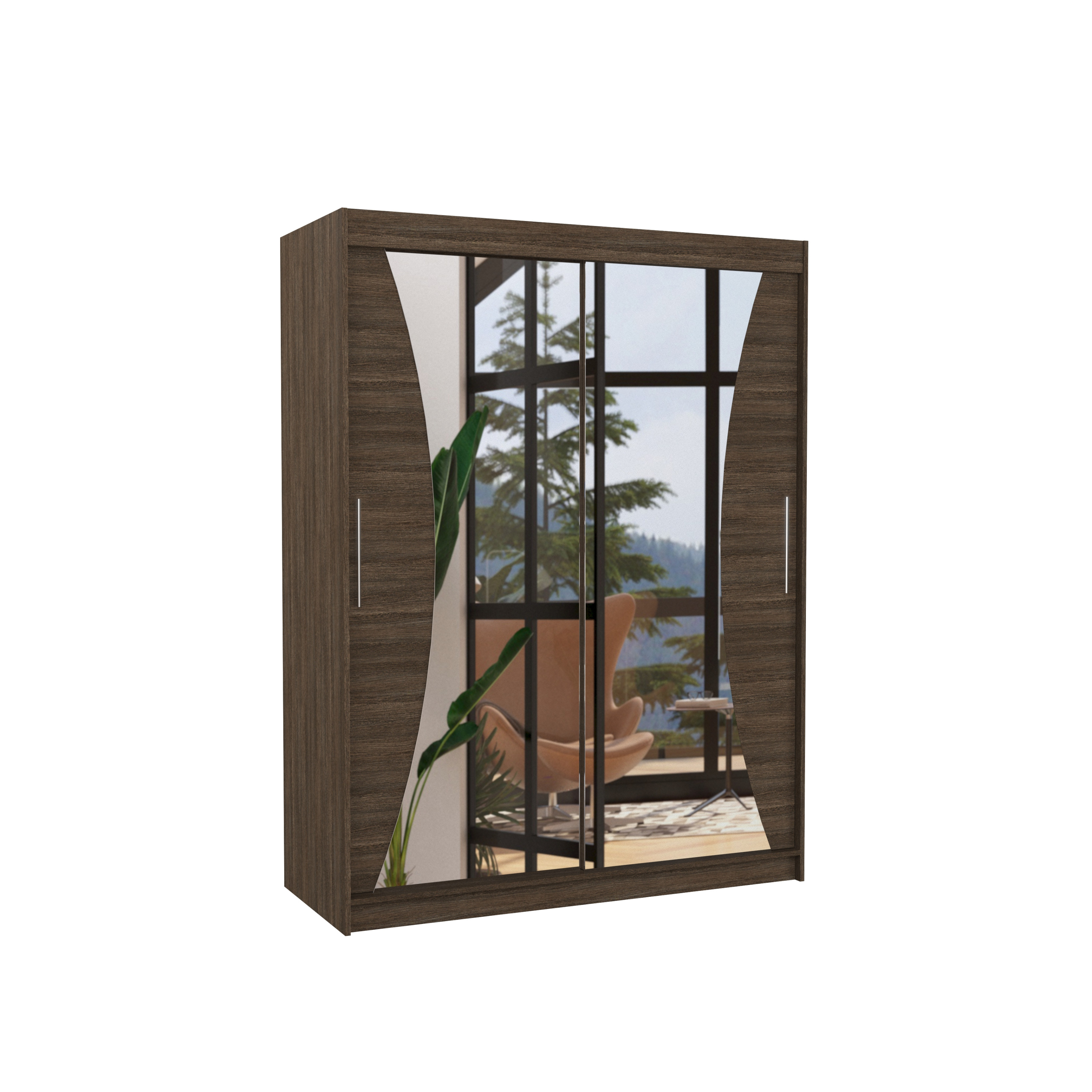 Szafa przesuwna z lustrem MAX 150 Choco