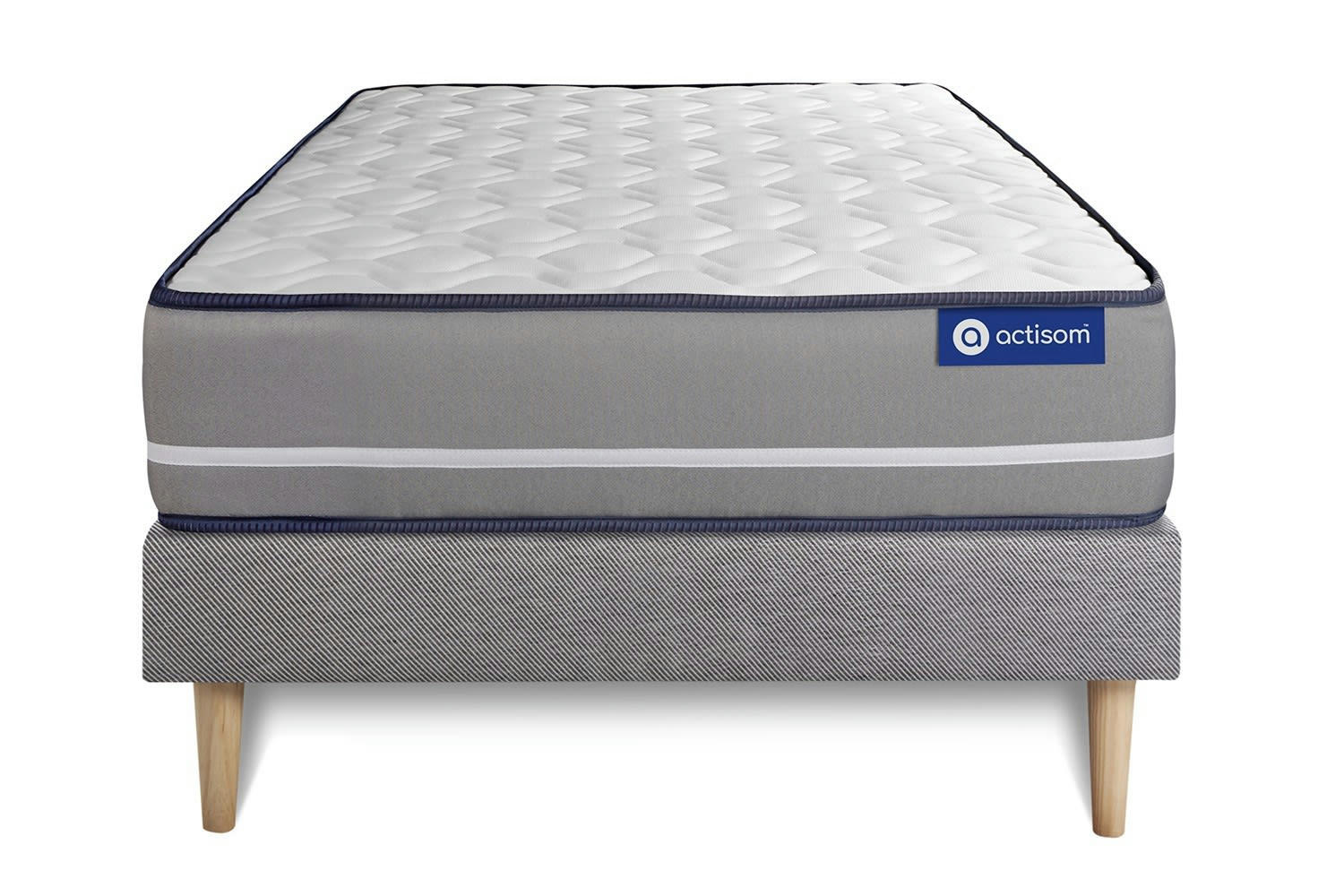 ACTILATEX PUR - Ensemble 80x190 cm sommier kit gris