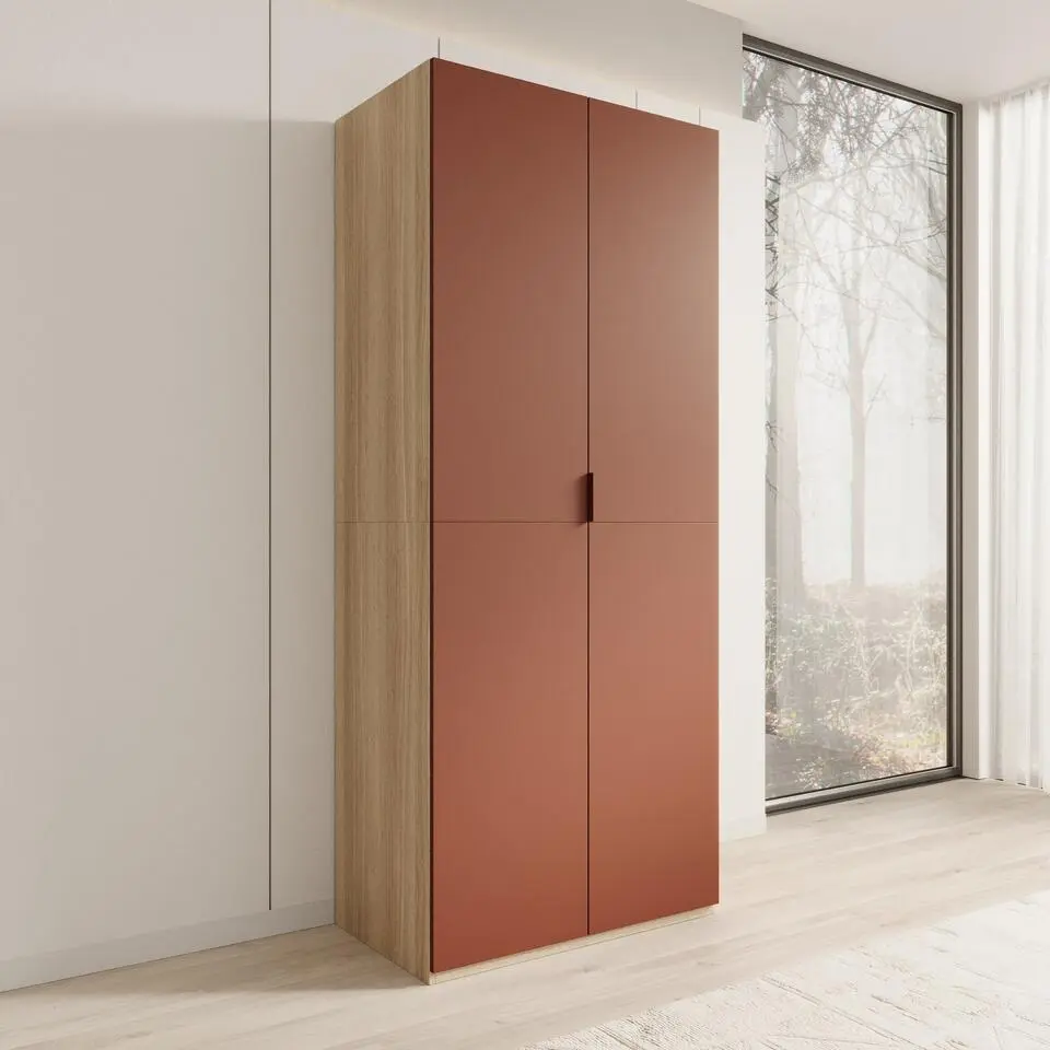 Meubella - Montclair - Kledingkast - Terracotta/Eiken - 90x53x215 cm