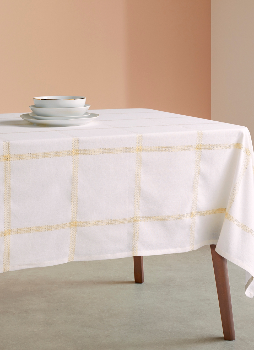 SURNAPPE EN COTON TISSÉ SCINTILLANT ECRU