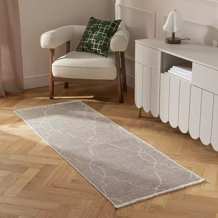 Habitat Luxe Chenille Neutral Flatweave Runner - 66x200cm