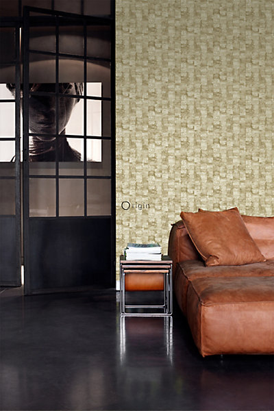 Origin Wallcoverings papier peint à texture vert kaki 53 cm x 10.05 m