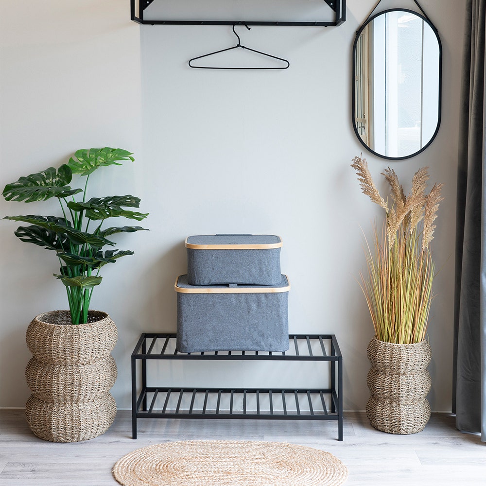 Artichok Wendy stoffen opbergmand donkergrijs - 30 x 45 cm