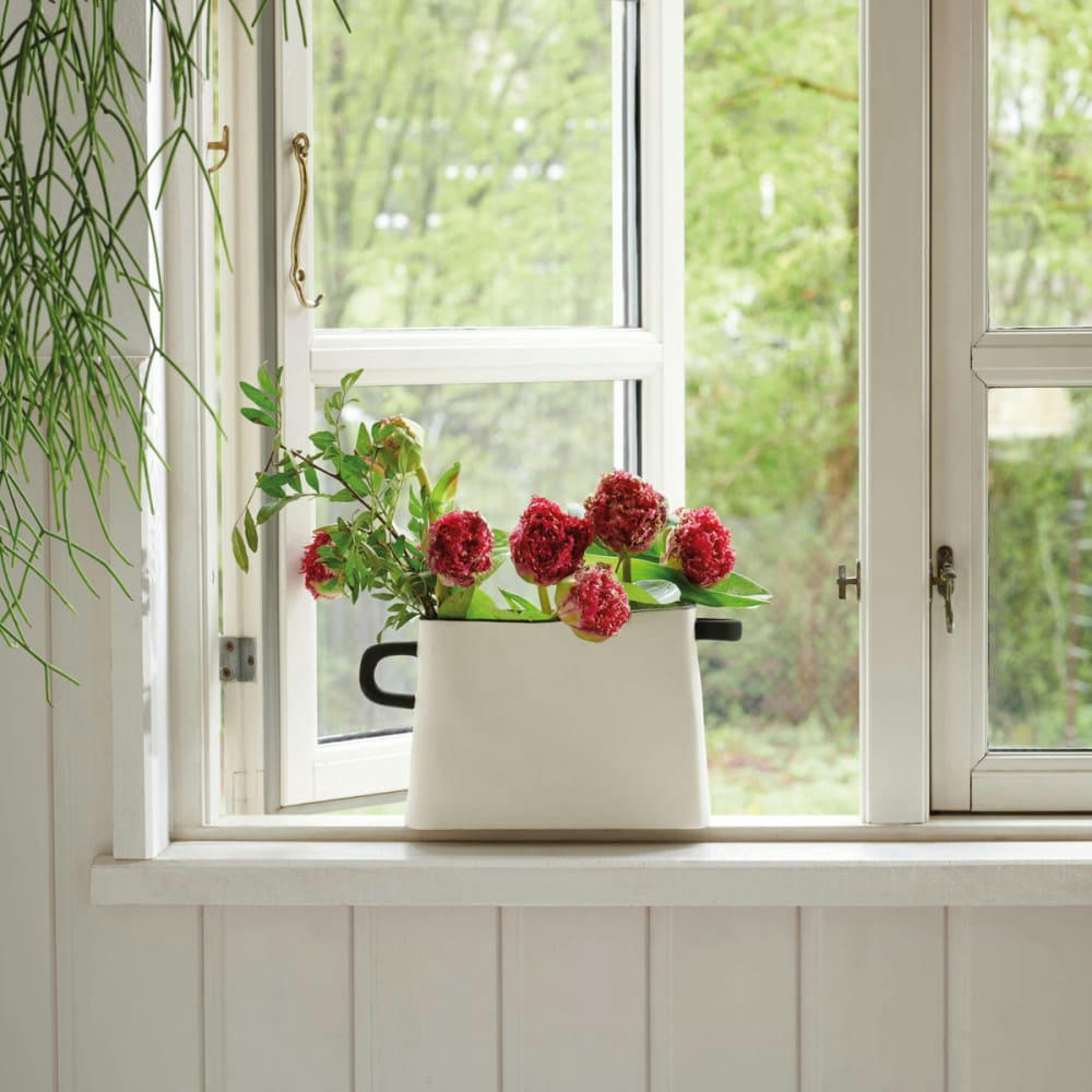 RAYU - Vase rectangulaire en grès H17cm