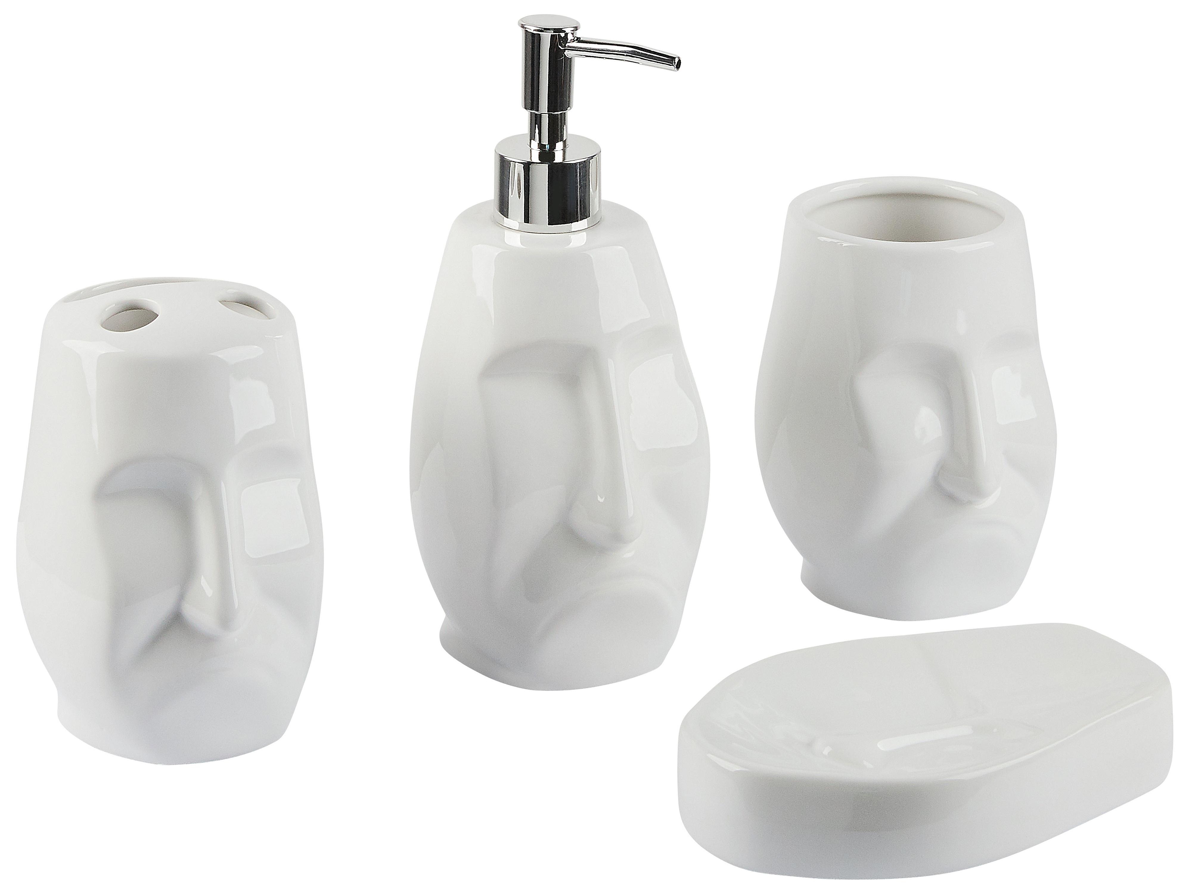 4-Piece Bathroom Accessories Set BARINAS Ceramic White