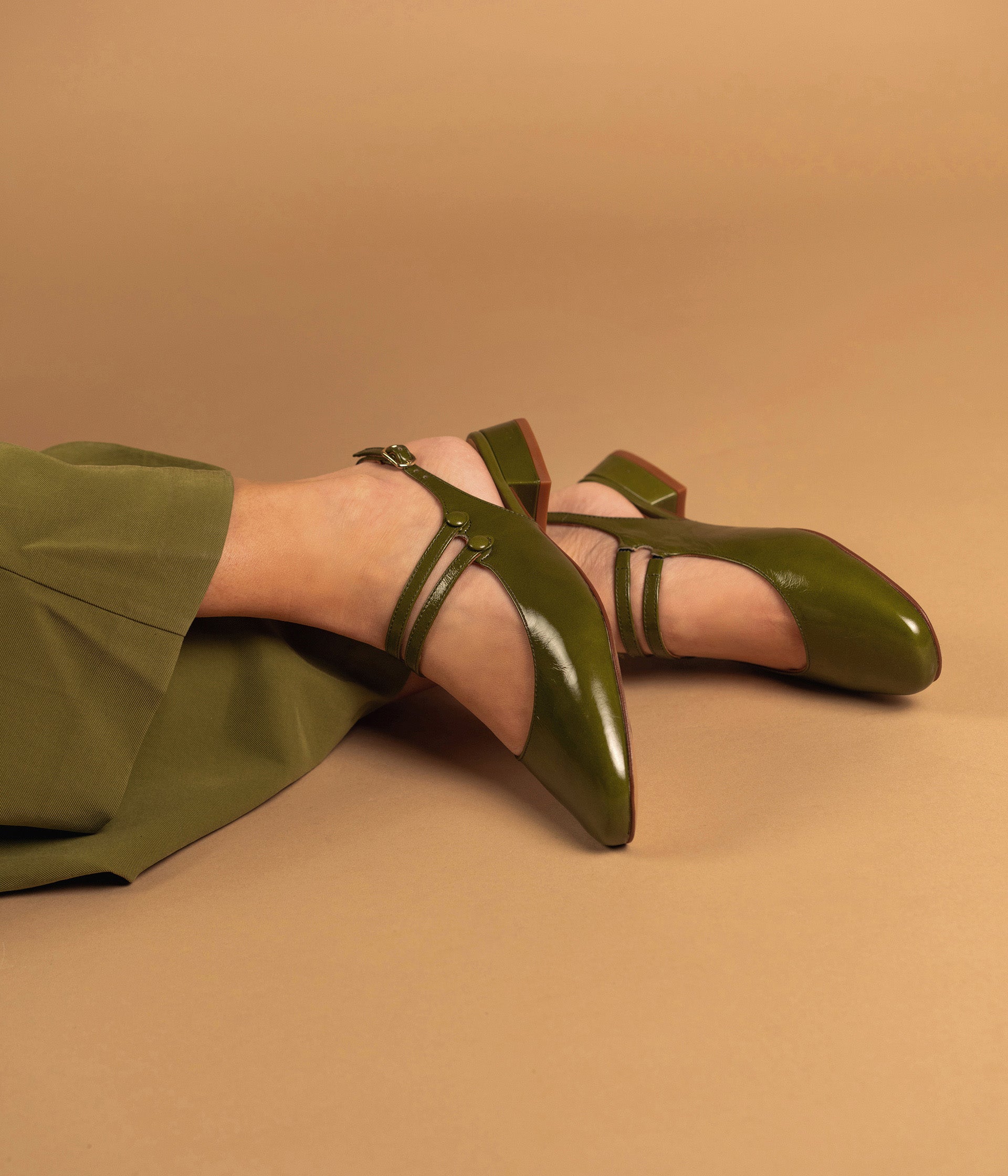 Ballerine Slingback Synthia vert cactus