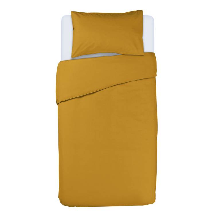 Habitat Cotton Rich 180 TC Plain Yellow Bedding Set - Single