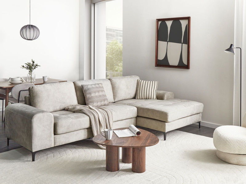 Narożnik sofa narożna pikowana jasnobeżowy