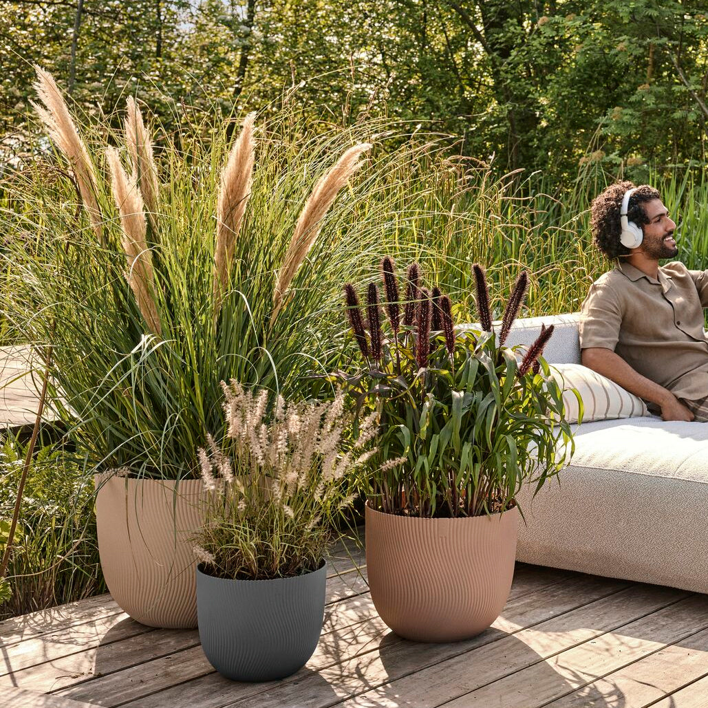 Elho Sereh Rond - Zwart - Ø 39 x H 33 cm - Binnen en Buiten - 100% ger