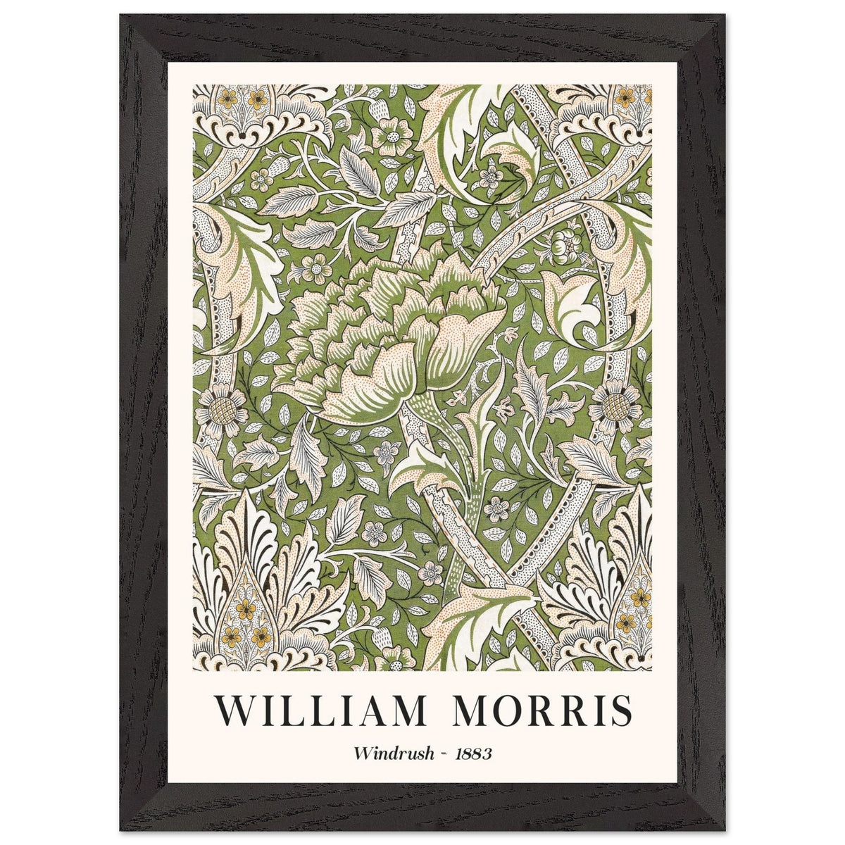 Artfulprints Poster met Lijst William Morris - Windrush 1883  - A4 21x29.7 cm - Groen