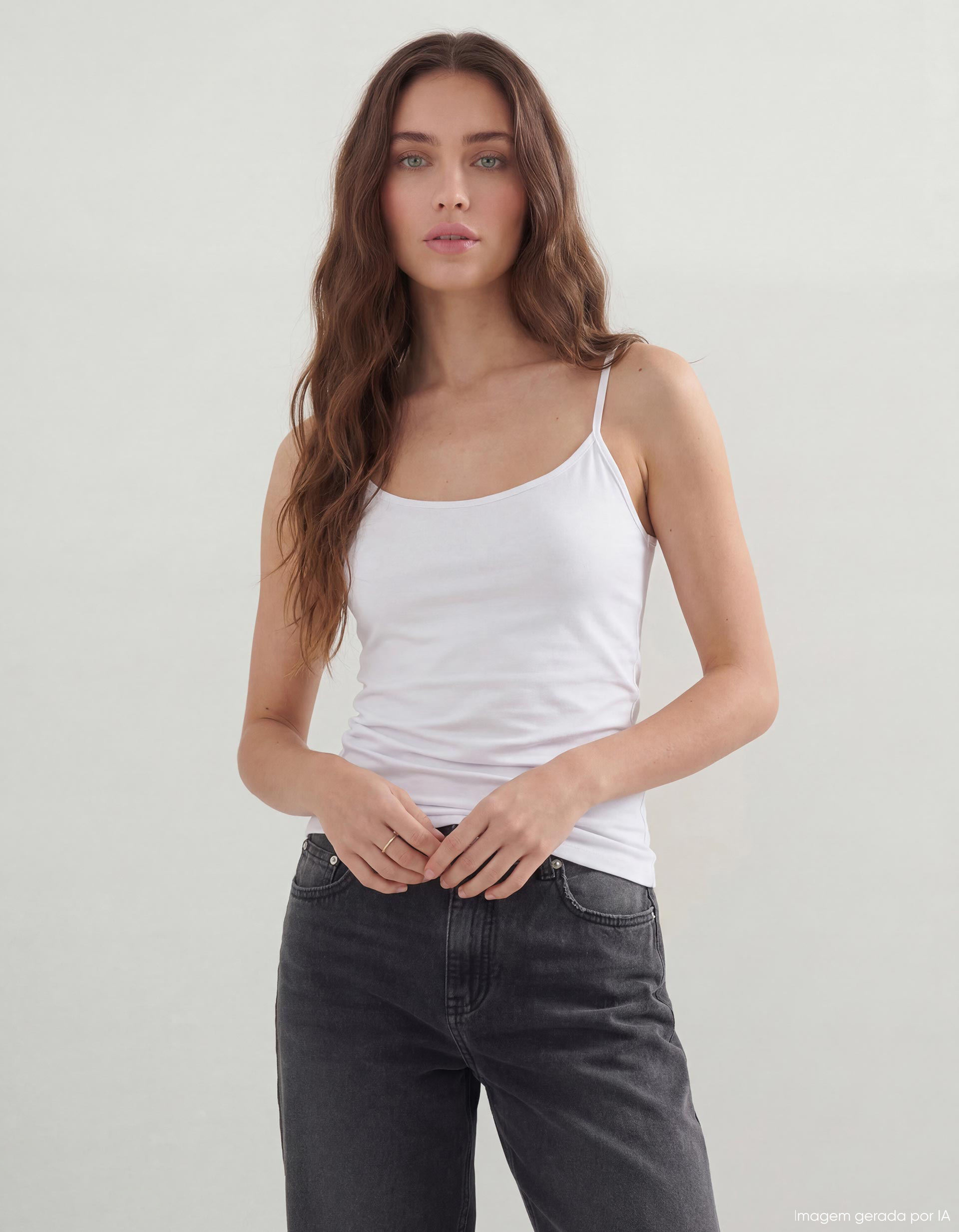 Top, Mulher, Branco