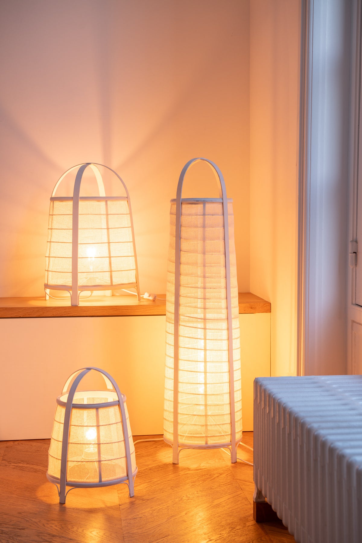 J-Line lamp Rya - katoen/bamboe - wit - large