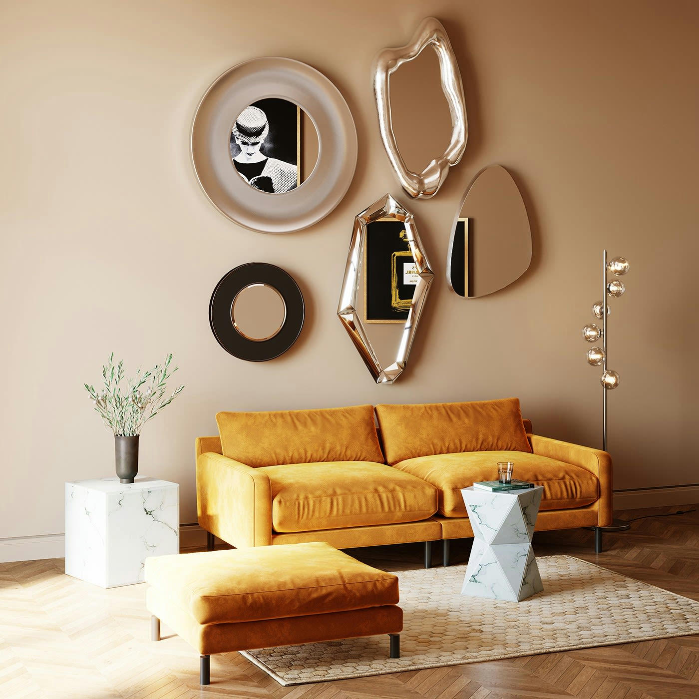 HOLOGRAM - Miroir argenté 117x68