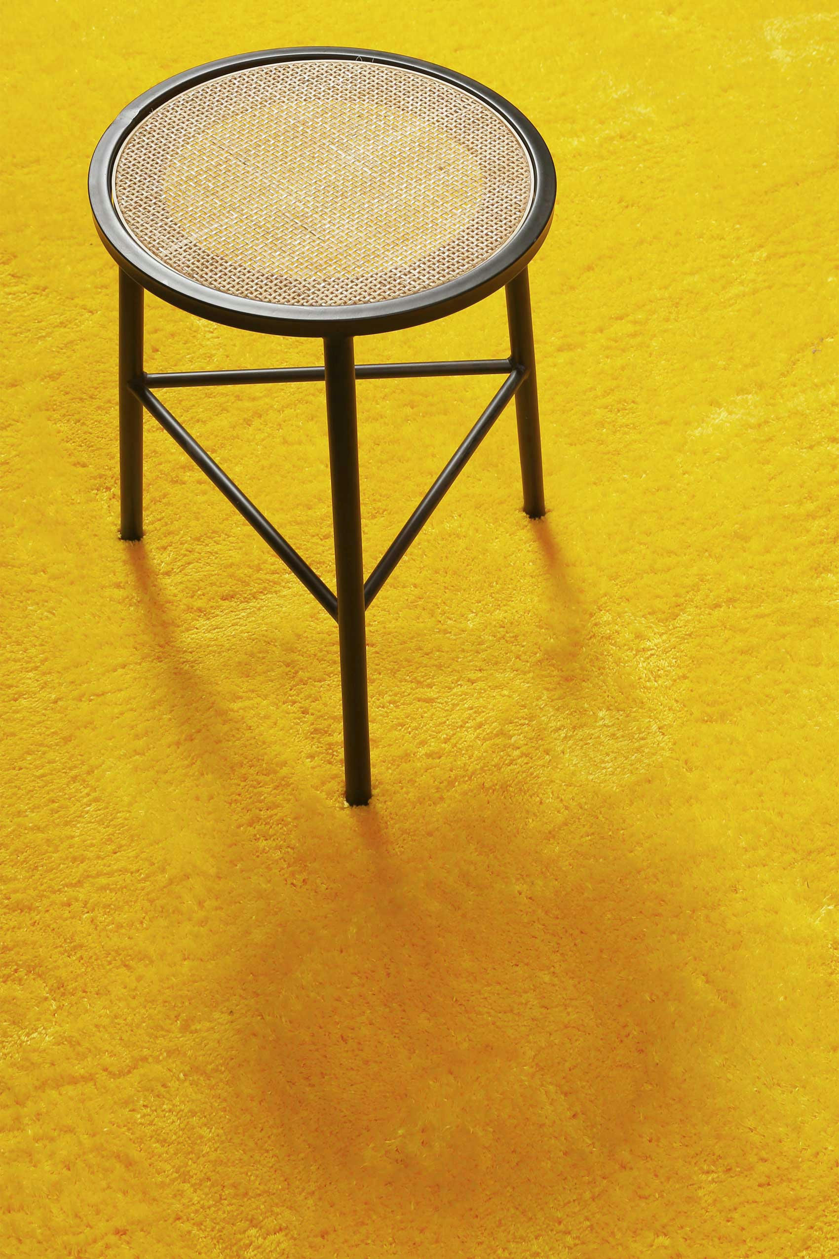 LOLA - Tapis à poils longs, confort moelleux, jaune  110x170